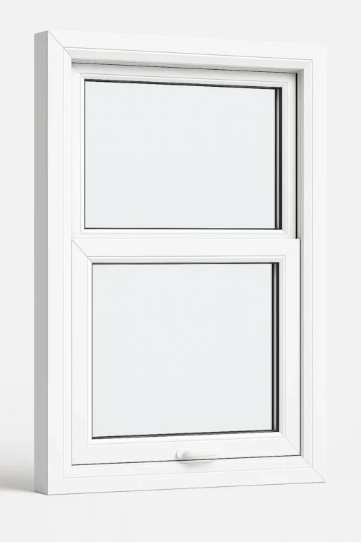 Double hung uPVC window Melbourne — closed showing traditional sash window appearance