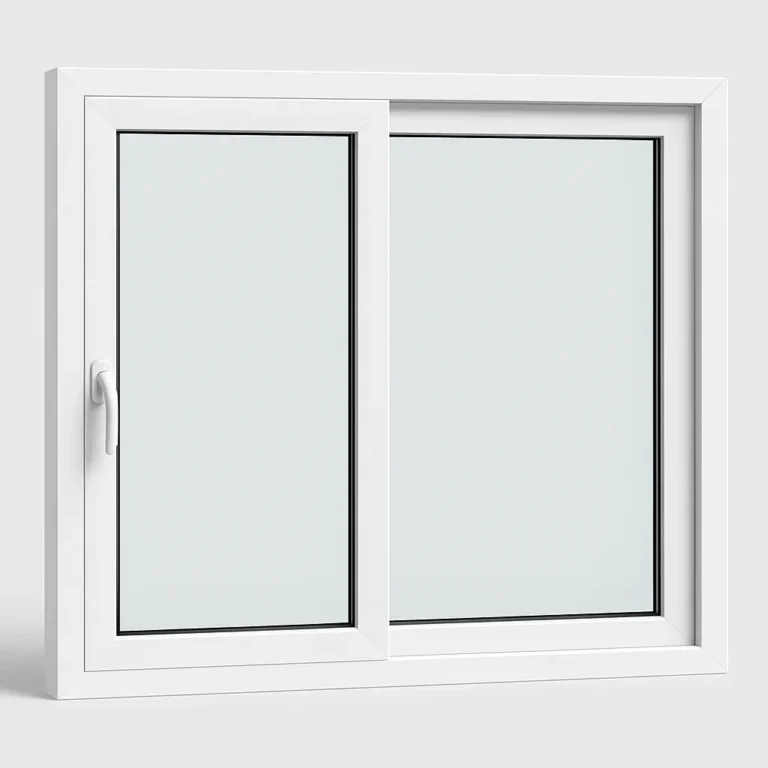 Sliding uPVC window Melbourne — closed showing horizontal sliding white uPVC frame