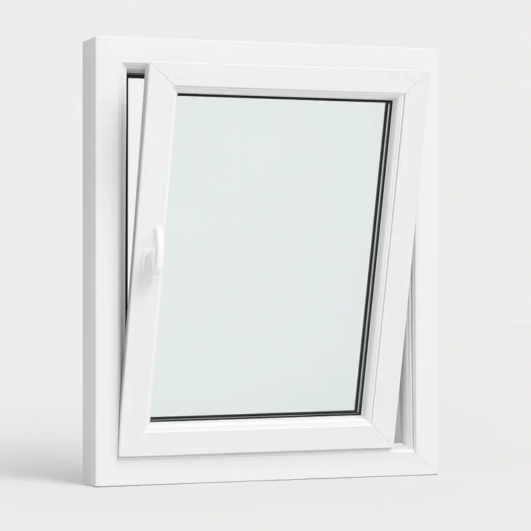 Tilt and slide uPVC window in tilt mode showing top-tilt ventilation position