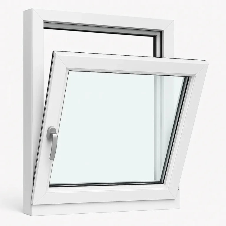 Tilt only uPVC window open in tilt position — restricted gap for child safety